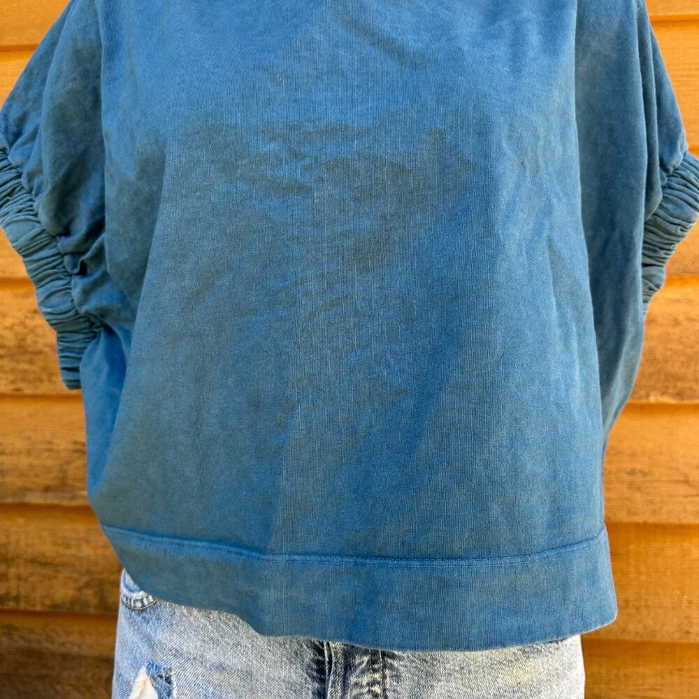 Free People Beach Sunday Afternoon Blue Muscle T-shirt Size S - Picture 5 of 8